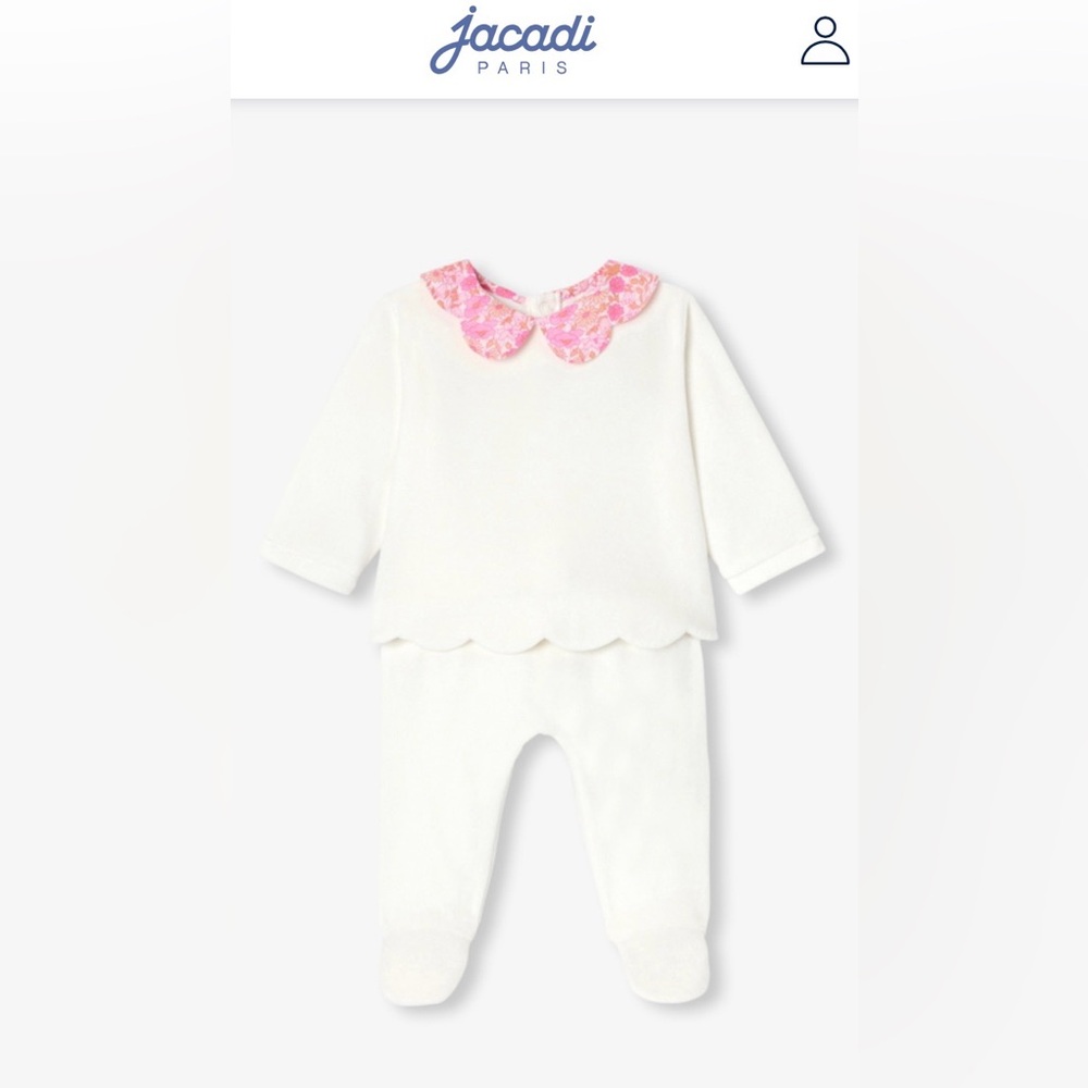 NWT!! Jacadi Velour Liberty London Baby Outfit 3MO